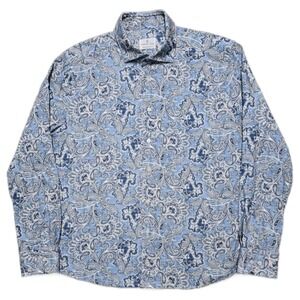 Emanuel‎ Berg NWOT Byron Paisley Pattern 4Flex Shirt Modern Fit Size 44 17.5 XL